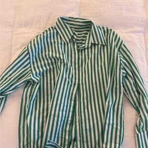 Green and White Striped Shirt